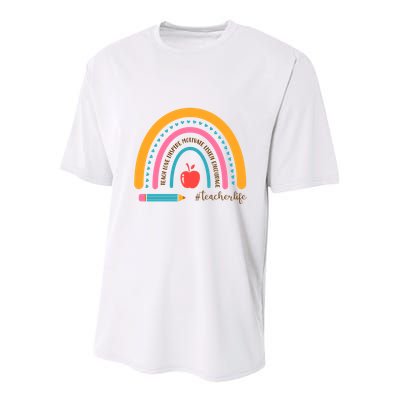 Teacher Life Motivate Rainbow Youth Performance Sprint T-Shirt