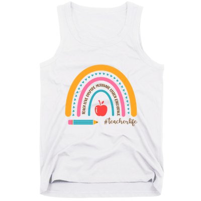 Teacher Life Motivate Rainbow Tank Top