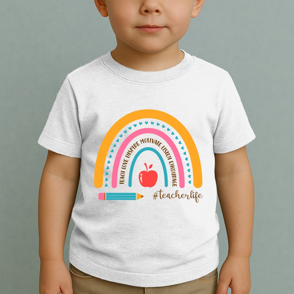 Teacher Life Motivate Rainbow Toddler T-Shirt