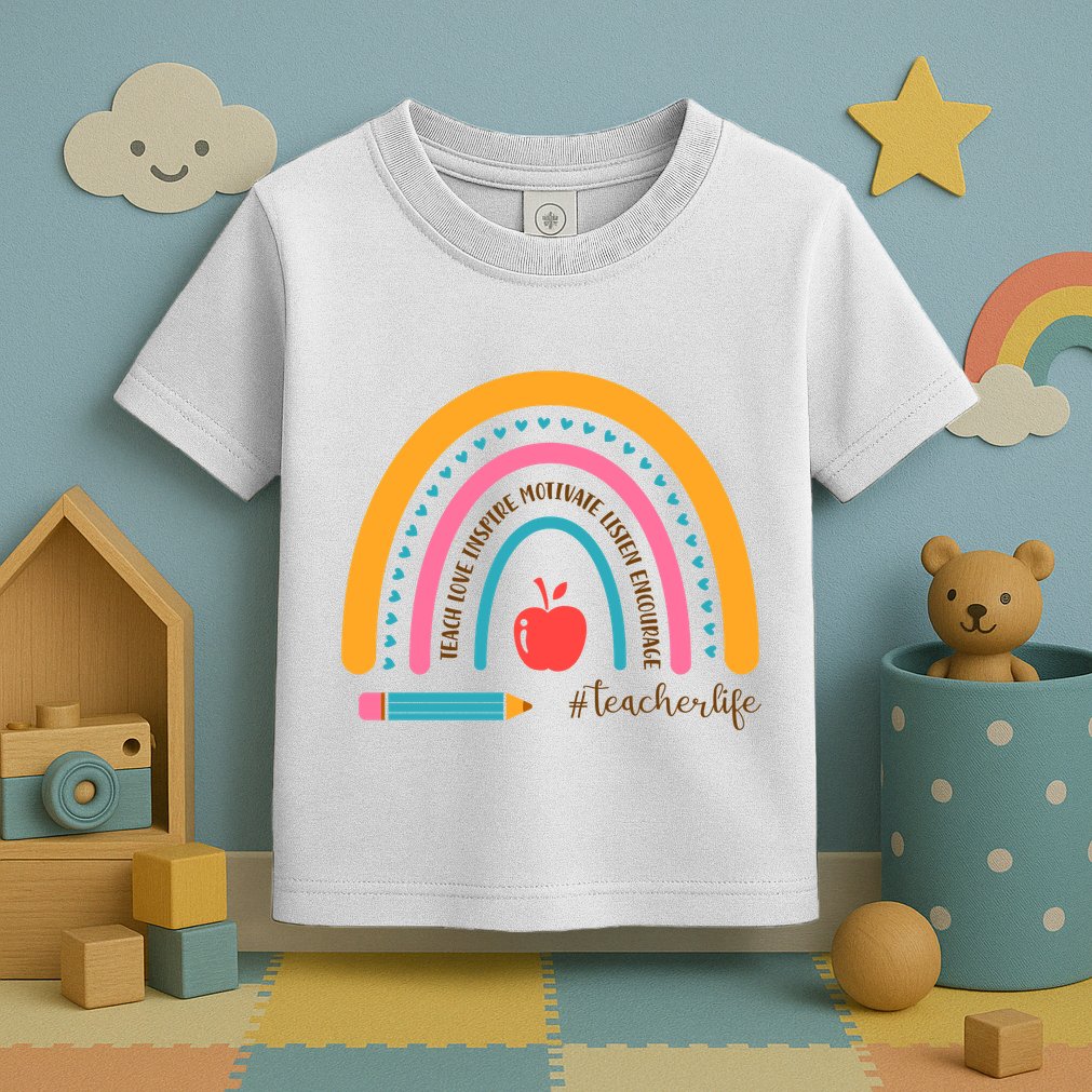 Teacher Life Motivate Rainbow Toddler T-Shirt
