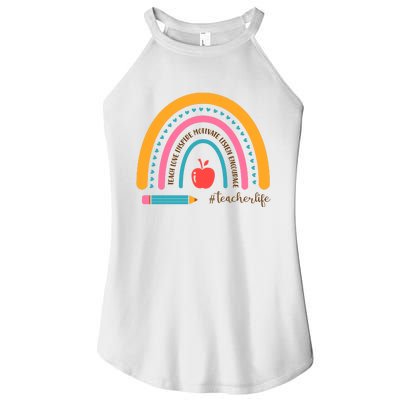 Teacher Life Motivate Rainbow Women's Perfect Tri Rocker Tank