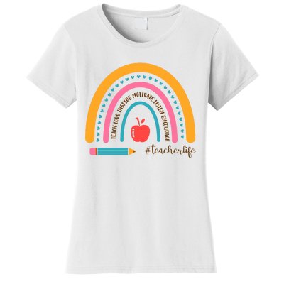 Teacher Life Motivate Rainbow Women's T-Shirt