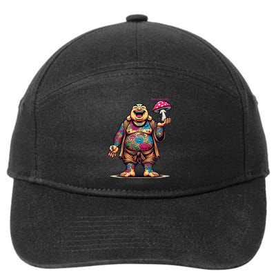Tattooed Laughing Monk With A Mushroom 7-Panel Snapback Hat