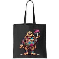 Tattooed Laughing Monk With A Mushroom Bag