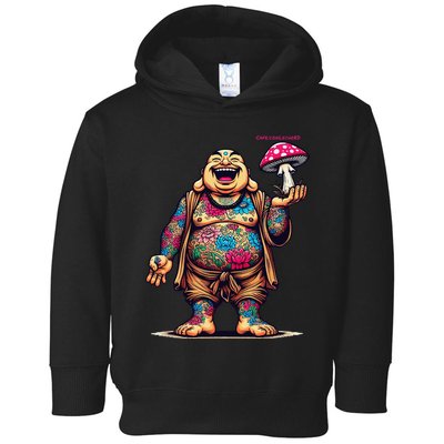 Tattooed Laughing Monk With A Mushroom Toddler Hoodie