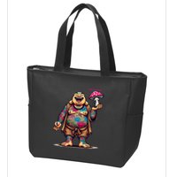 Tattooed Laughing Monk With A Mushroom Zip Tote Bag