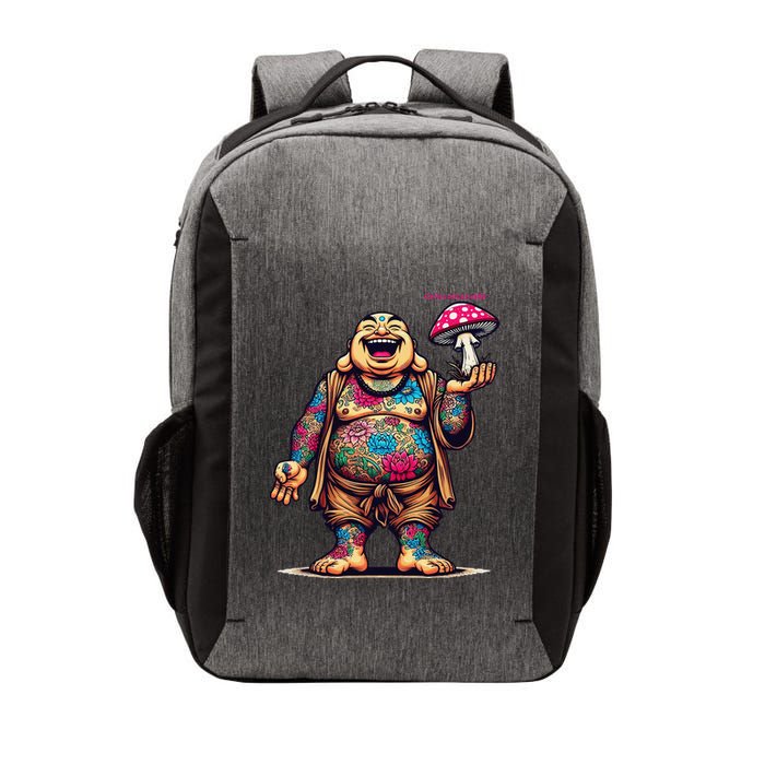 Tattooed Laughing Monk With A Mushroom Vector Backpack