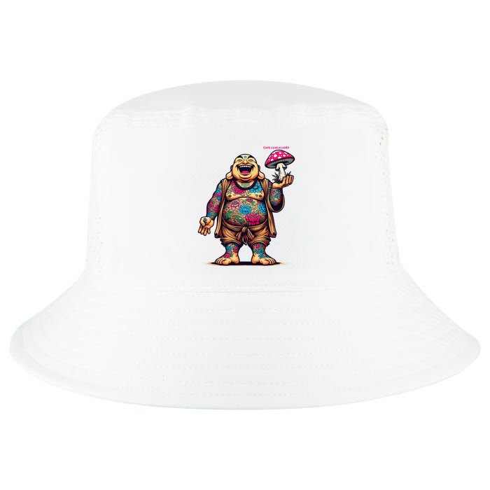 Tattooed Laughing Monk With A Mushroom Cool Comfort Performance Bucket Hat