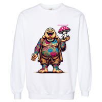Tattooed Laughing Monk With A Mushroom Garment-Dyed Sweatshirt
