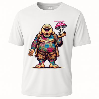Tattooed Laughing Monk With A Mushroom Performance Shirt