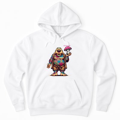 Tattooed Laughing Monk With A Mushroom Hoodie