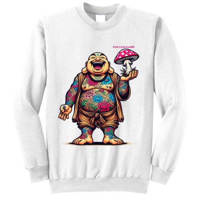 Tattooed Laughing Monk With A Mushroom Sweatshirt