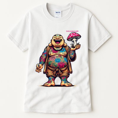 Tattooed Laughing Monk With A Mushroom Tall T-Shirt