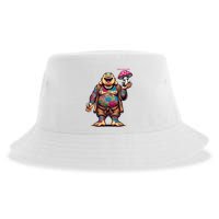 Tattooed Laughing Monk With A Mushroom Sustainable Bucket Hat