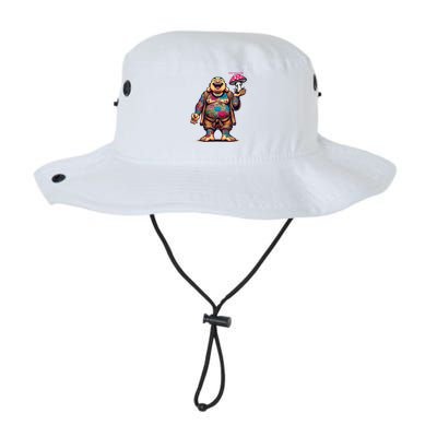 Tattooed Laughing Monk With A Mushroom Bucket Hat
