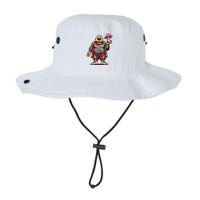 Tattooed Laughing Monk With A Mushroom Bucket Hat