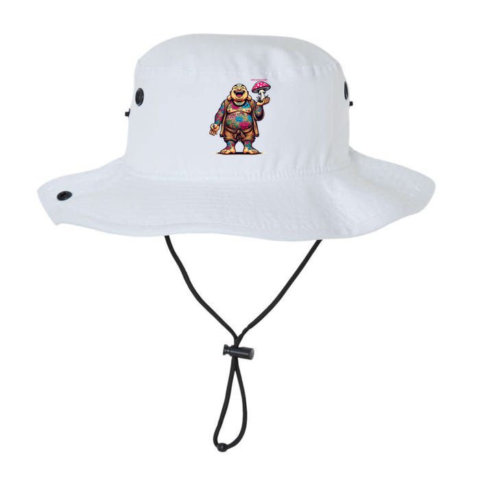 Tattooed Laughing Monk With A Mushroom Bucket Hat