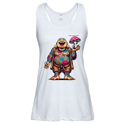 Tattooed Laughing Monk With A Mushroom Ladies Essential Flowy Tank