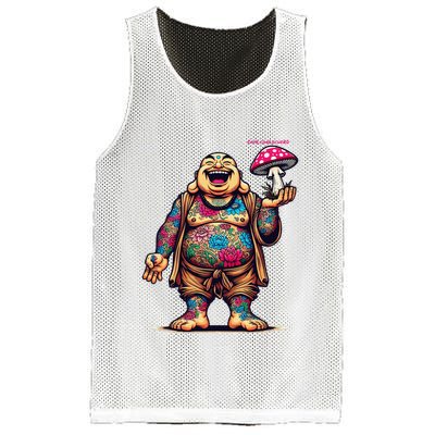 Tattooed Laughing Monk With A Mushroom Mesh Reversible Basketball Jersey Tank