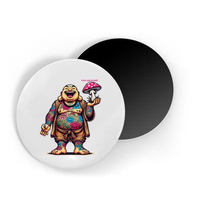 Tattooed Laughing Monk With A Mushroom Magnet