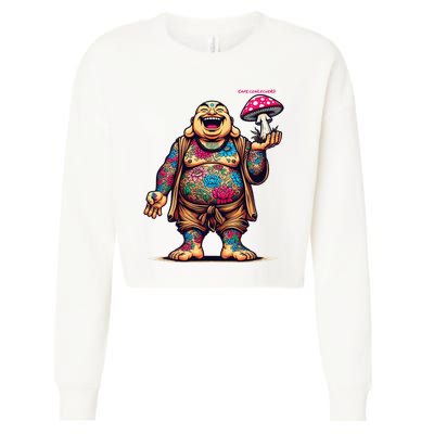 Tattooed Laughing Monk With A Mushroom Cropped Pullover Crew