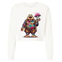 Tattooed Laughing Monk With A Mushroom Cropped Pullover Crew