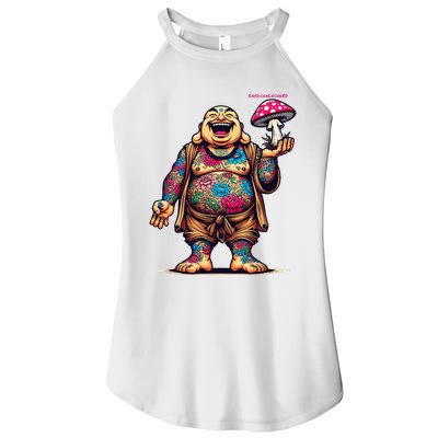 Tattooed Laughing Monk With A Mushroom Women's Perfect Tri Rocker Tank