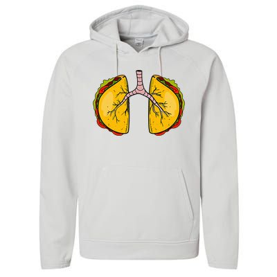 Taco Lungs Mexican Nurse Cinco De Mayo Nursing Fiesta Performance Fleece Hoodie