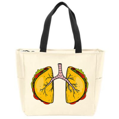 Taco Lungs Mexican Nurse Cinco De Mayo Nursing Fiesta Zip Tote Bag