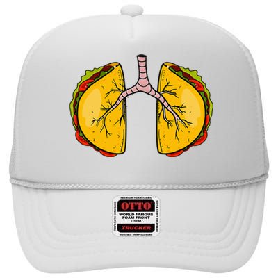 Taco Lungs Mexican Nurse Cinco De Mayo Nursing Fiesta High Crown Mesh Back Trucker Hat