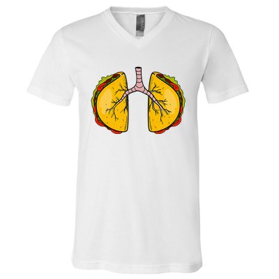 Taco Lungs Mexican Nurse Cinco De Mayo Nursing Fiesta V-Neck T-Shirt