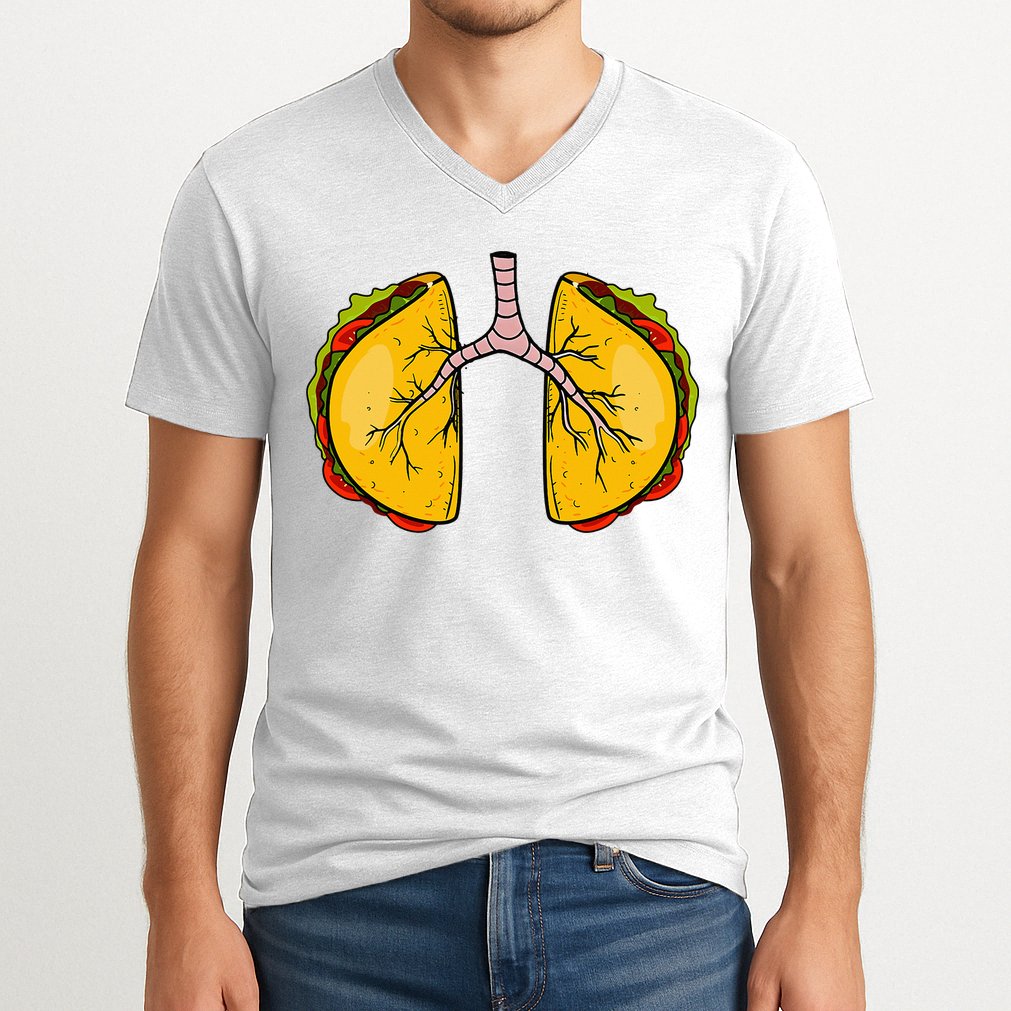 Taco Lungs Mexican Nurse Cinco De Mayo Nursing Fiesta V-Neck T-Shirt