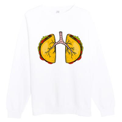 Taco Lungs Mexican Nurse Cinco De Mayo Nursing Fiesta Premium Crewneck Sweatshirt