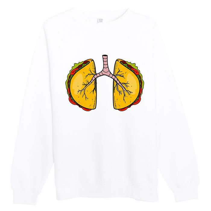 Taco Lungs Mexican Nurse Cinco De Mayo Nursing Fiesta Premium Crewneck Sweatshirt