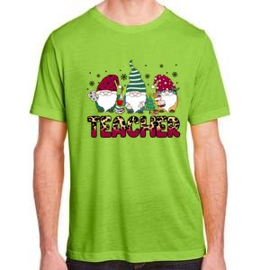 Teacher Leopard Merry Christmas Teacher Gnomes Xmeaningful Giftmas Great Gift Adult ChromaSoft Performance T-Shirt