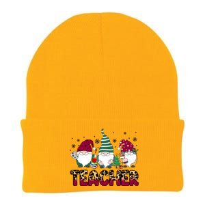 Teacher Leopard Merry Christmas Teacher Gnomes Xmeaningful Giftmas Great Gift Knit Cap Winter Beanie