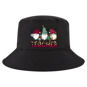 Teacher Leopard Merry Christmas Teacher Gnomes Xmeaningful Giftmas Great Gift Cool Comfort Performance Bucket Hat