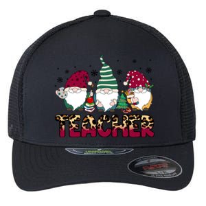 Teacher Leopard Merry Christmas Teacher Gnomes Xmeaningful Giftmas Great Gift Flexfit Unipanel Trucker Cap