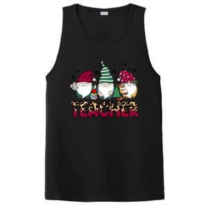 Teacher Leopard Merry Christmas Teacher Gnomes Xmeaningful Giftmas Great Gift PosiCharge Competitor Tank