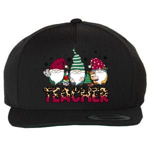 Teacher Leopard Merry Christmas Teacher Gnomes Xmeaningful Giftmas Great Gift Wool Snapback Cap