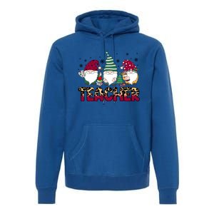 Teacher Leopard Merry Christmas Teacher Gnomes Xmeaningful Giftmas Great Gift Premium Hoodie