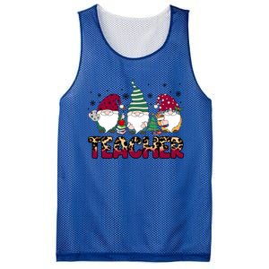 Teacher Leopard Merry Christmas Teacher Gnomes Xmeaningful Giftmas Great Gift Mesh Reversible Basketball Jersey Tank