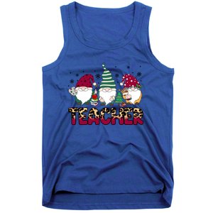 Teacher Leopard Merry Christmas Teacher Gnomes Xmeaningful Giftmas Great Gift Tank Top