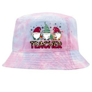 Teacher Leopard Merry Christmas Teacher Gnomes Xmeaningful Giftmas Great Gift Tie-Dyed Bucket Hat