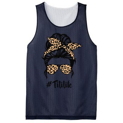 Titi Life Messy Bun Hair Bandana Leopard Print Mother's Day Mesh Reversible Basketball Jersey Tank