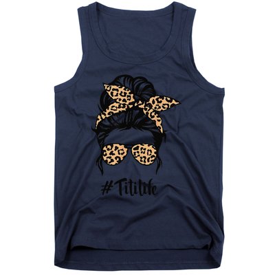 Titi Life Messy Bun Hair Bandana Leopard Print Mother's Day Tank Top