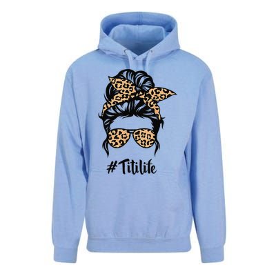 Titi Life Messy Bun Hair Bandana Leopard Print Mother's Day Unisex Surf Hoodie