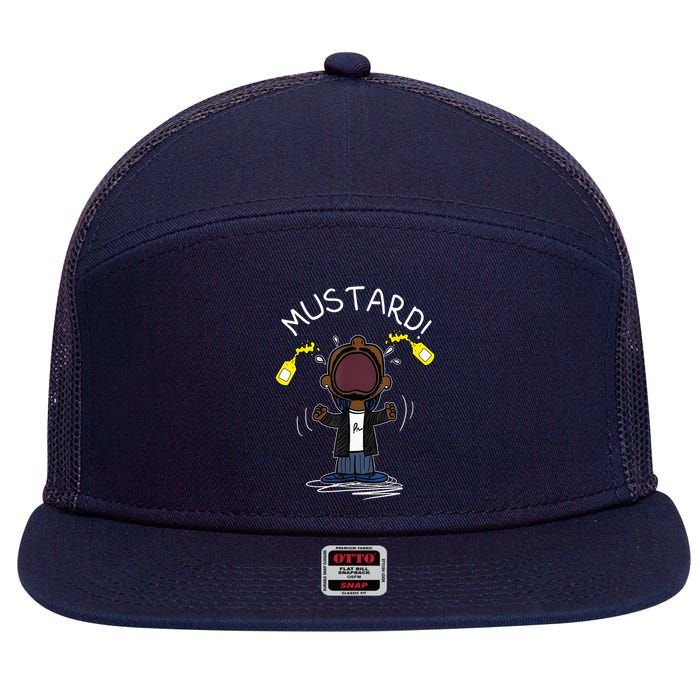 Trendy Lamar Mustard Funny 7 Panel Mesh Trucker Snapback Hat