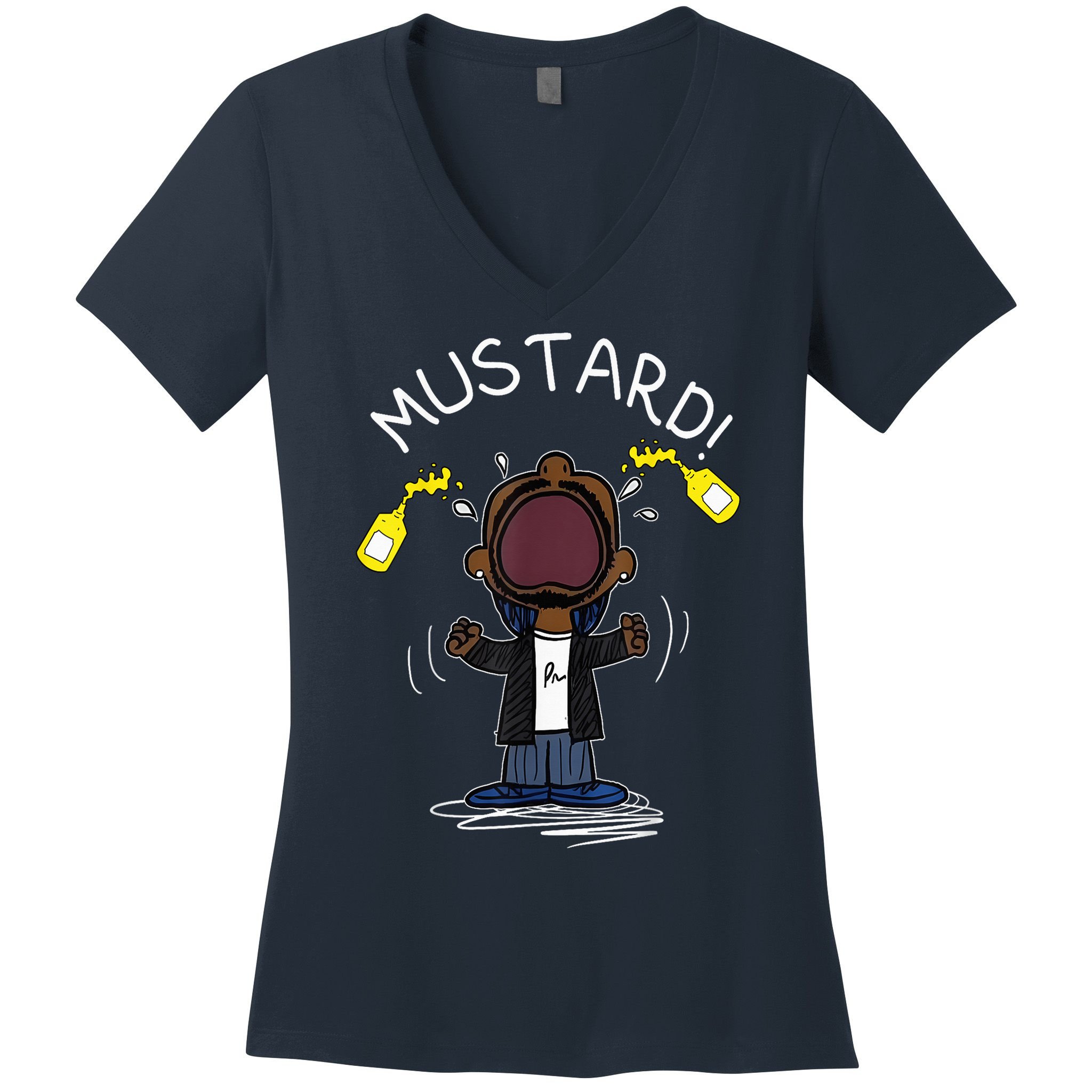 Trendy Lamar Mustard Funny Women's V-Neck T-Shirt