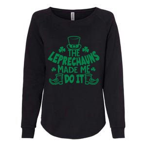 The Leprechauns Made Me Do It Womens California Wash Sweatshirt